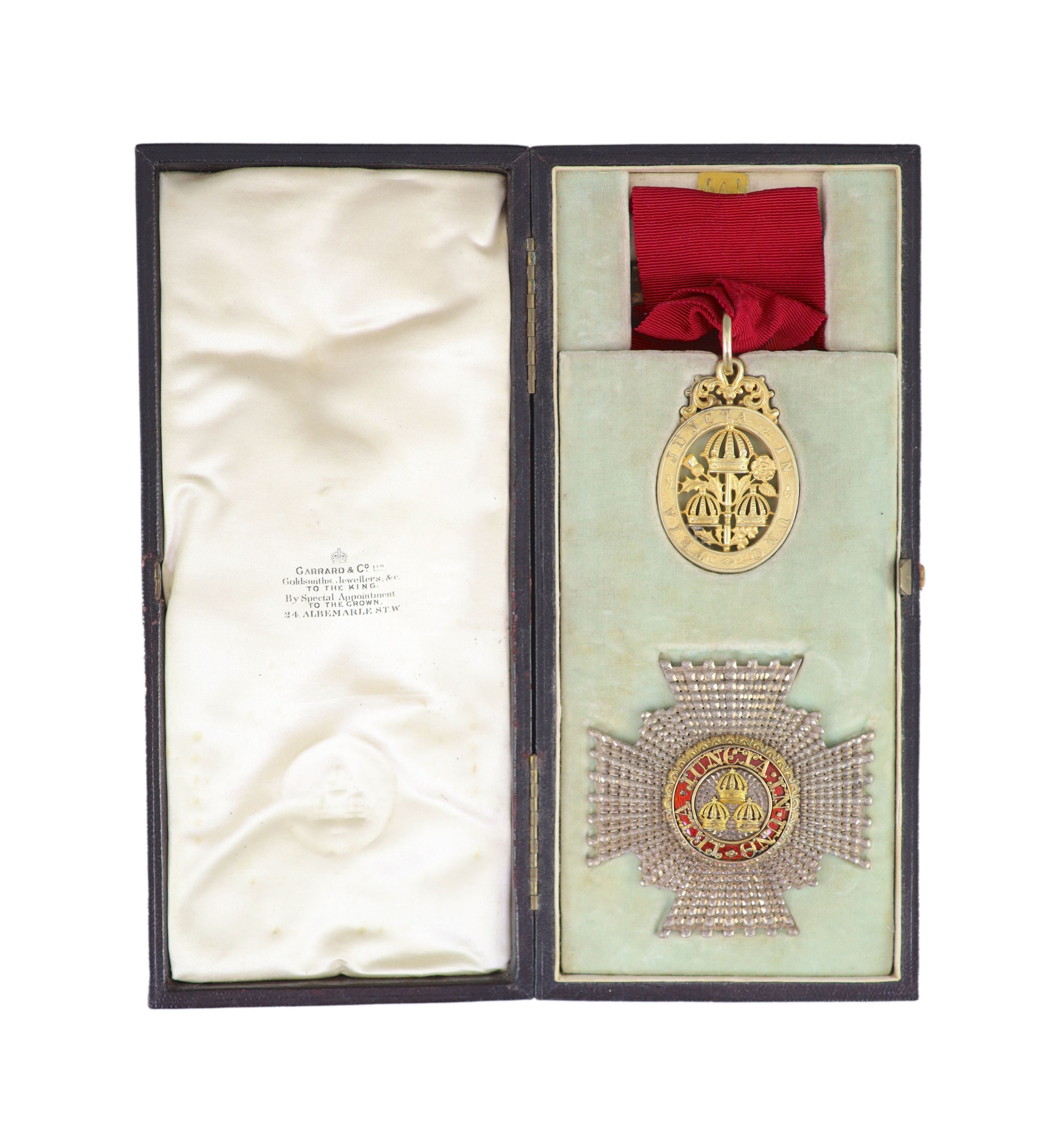 A cased Order of the Bath KCB civil division awarded to Brigadier General Sir Capel Holden, comprising breast Star and neck badge, manu